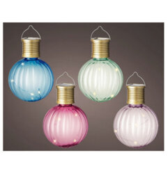 Lumineo Hanging Solar Lights Set Of 4 Bright Coloured Garden Solar Bulbs Warm White Leds - thumbnail 2