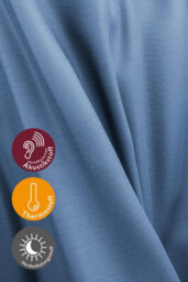 Bricoflor Blackout Curtain With Hidden Concealed Loops  - Blue - 2,45 X 1,40 M - Plain - thumbnail 2