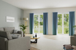 Bricoflor Blackout Curtain With Hidden Concealed Loops  - Blue - 2,45 X 1,40 M - Plain - thumbnail 3