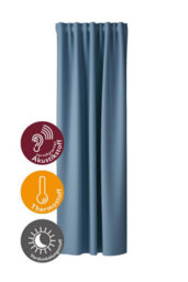 Bricoflor Blackout Curtain With Hidden Concealed Loops  - Blue - 2,45 X 1,40 M - Plain - thumbnail 5