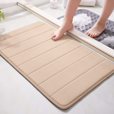 Ameha Memory Foam Bath Shower Mats Cream Bathroom Rug Super Soft Water Absorbent Luxury Modern Stylish 40X60 Cm Easy Care Anti Slip Uk - image 1