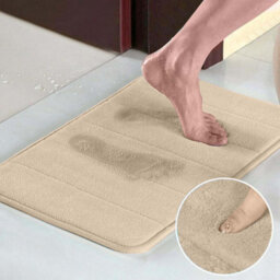 Ameha Memory Foam Bath Shower Mats Cream Bathroom Rug Super Soft Water Absorbent Luxury Modern Stylish 40X60 Cm Easy Care Anti Slip Uk - thumbnail 6