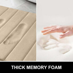 Ameha Memory Foam Bath Shower Mats Cream Bathroom Rug Super Soft Water Absorbent Luxury Modern Stylish 40X60 Cm Easy Care Anti Slip Uk - thumbnail 8