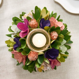 Dibor Set Of 2 Floral Colourful Table Decoration Christmas Candle Holders - thumbnail 3
