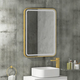 Royal Bathrooms Luna 600 X 800mm Brushed Brass Front Lit Led Framed Bathroom Led Mirror With Demister Pad & Touch Sensor - thumbnail 3