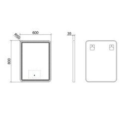 Royal Bathrooms Luna 600 X 800mm Brushed Brass Front Lit Led Framed Bathroom Led Mirror With Demister Pad & Touch Sensor - thumbnail 5