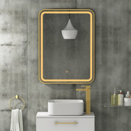 Royal Bathrooms Luna 600 X 800mm Brushed Brass Front Lit Led Framed Bathroom Led Mirror With Demister Pad & Touch Sensor - thumbnail 9