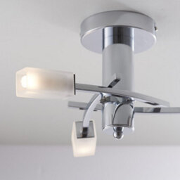 Luminosa Lighting Luminosa Havana 3 Light Semi Flush Multi Arm Ceiling Light Chrome, Acid Etched Glass, G9 - thumbnail 2