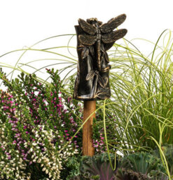 Jardinopia Dragonfly On Bamboo Cane Or Stake Topper - L5 X W5.5 X H8 Cm - thumbnail 1