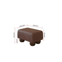 Chestnut Brown Mahogany Wood Bun Feet Italian Leather Small Footstool  Handmade Uk By Footstools Direct - thumbnail 2
