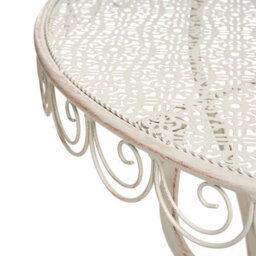 Wyld And Coco Lumagarden Half-Round Garden Bistro Table Beige Metal 80 X 36 X 75 Cm - Rust-Resistant Iron Frame - thumbnail 6