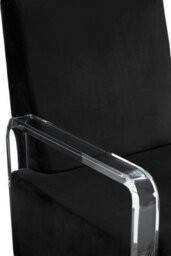 Orsina Luxurious Black Velvet Chair, Velvet Upholstered Occassional Arm Chair For Bedroom, Clear Acrylic Chair - thumbnail 5