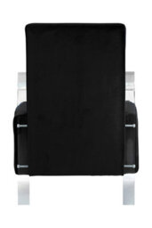 Orsina Luxurious Black Velvet Chair, Velvet Upholstered Occassional Arm Chair For Bedroom, Clear Acrylic Chair - thumbnail 4