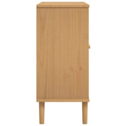 Berkfield Sideboard Senja Rattan Look Brown 80X35X80 Cm Solid Wood Pine - thumbnail 7