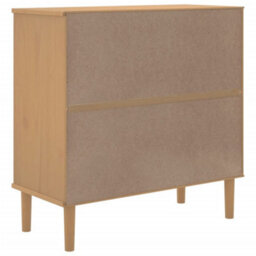 Berkfield Sideboard Senja Rattan Look Brown 80X35X80 Cm Solid Wood Pine - thumbnail 8