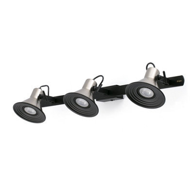 Luminosa Lighting Luminosa Cup 3 Light Indoor Adjustable Wall Spotlight Black, Matt Nickel, Gu10 - image 1