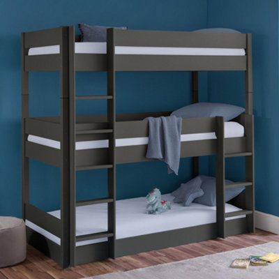 Julian Bowen Trio 90Cm Single Anthracite Black 3 Tier Triple Bunk Bed - image 1