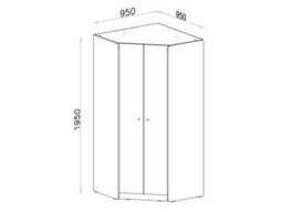 Arten Alessio Corner Wardrobe 95Cm Eucalyptus And Baltic Dune Oak With 2 Doors - thumbnail 4