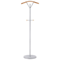 Wyld And Coco Novahome Silver Coat Rack 130 Cm Freestanding, 5-Hook Wooden-Accent Coat Stand For Hallway And Bedroom - thumbnail 4