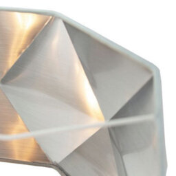 Happy Homewares Grey Cotton 12 Geometric Shade With Inner Brushed Silver Metal Effect Lining - thumbnail 4