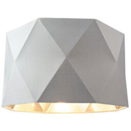 Happy Homewares Grey Cotton 12 Geometric Shade With Inner Brushed Silver Metal Effect Lining - thumbnail 3