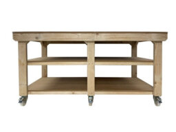 Arbor Garden Solutions Workbench Mdf Top, Large Heavy-Duty Table (H-90Cm, D-90Cm, L-210Cm) With Wheels And Double Shelf - thumbnail 6