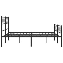 Berkfield Metal Bed Frame With Headboard And Footboard Black 140X190 Cm - thumbnail 6