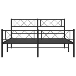 Berkfield Metal Bed Frame With Headboard And Footboard Black 140X190 Cm - thumbnail 4