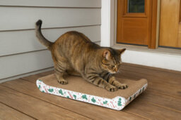 Almineez 2 X Cat Scratching Board With Catnip Reversible Corrugated Cardboard Scratch Pad - thumbnail 4