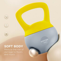 Sportnow 6Kg Kettlebell With Soft Body And Non-Slip Handle, Yellow And Grey - thumbnail 4