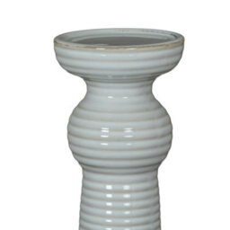 Hill Interiors Sile Medium Pillar Candle Holder - Ceramic - L11 X W11 X H31 Cm - White - thumbnail 3