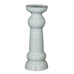Hill Interiors Sile Medium Pillar Candle Holder - Ceramic - L11 X W11 X H31 Cm - White