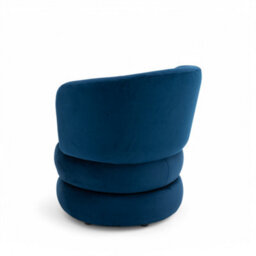 Accent Swivel Chair In Blue Fabric - thumbnail 5