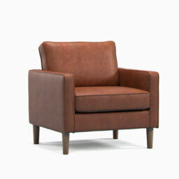 Furnishings For Less UK Bexhill Tan Faux Leather 3 Piece Sofa Suite 2 Seater And 2 Armchairs - thumbnail 3