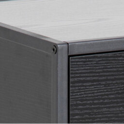 Wyld Haus El Paso Black Bedside Table 1 Drawer With Bottom Shelf, Ash Black Laminate - thumbnail 7