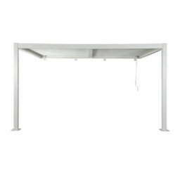 Sweeek - Lean To Pergola With Louvered Roof Aluminium 4 X 3M Palace White - thumbnail 4
