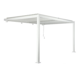Sweeek - Lean To Pergola With Louvered Roof Aluminium 4 X 3M Palace White - thumbnail 2