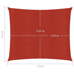 Berkfield Sunshade Sail 160 G/m2 Red 2.5X2.5 M Hdpe - thumbnail 6
