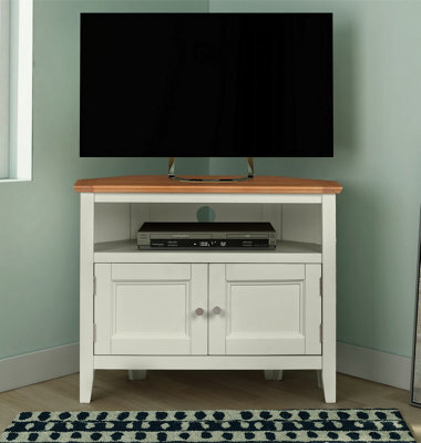 Hallowood Furniture Clifton Oak Painted Small  Corner Tv Unit - image 1