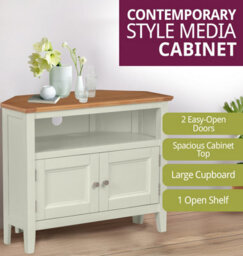Hallowood Furniture Clifton Oak Painted Small  Corner Tv Unit - thumbnail 5