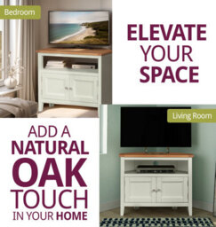 Hallowood Furniture Clifton Oak Painted Small  Corner Tv Unit - thumbnail 6