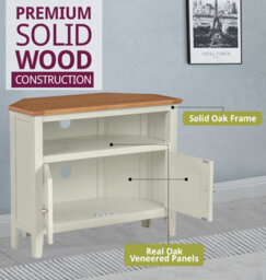 Hallowood Furniture Clifton Oak Painted Small  Corner Tv Unit - thumbnail 4