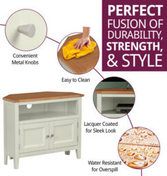 Hallowood Furniture Clifton Oak Painted Small  Corner Tv Unit - thumbnail 2