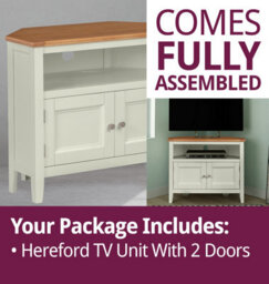 Hallowood Furniture Clifton Oak Painted Small  Corner Tv Unit - thumbnail 7