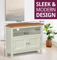 Hallowood Furniture Clifton Oak Painted Small  Corner Tv Unit - thumbnail 3
