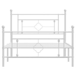 Berkfield Metal Bed Frame Without Mattress With Footboard White 107X203Cm - thumbnail 5