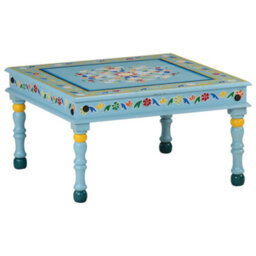 Berkfield Coffee Table Turquoise Hand Painted Solid Wood Mango