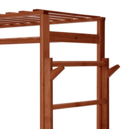 Darphe Brown Freestanding Wooden Clothes Rack With Side Hooks - thumbnail 7