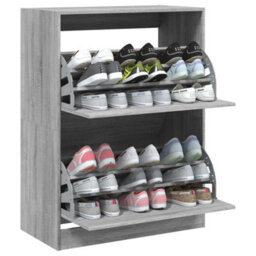 Walplus Shoe Cabinet With 2 Flip-Drawers Grey Sonoma 80X42X108 Cm - thumbnail 4