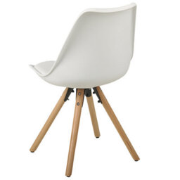 Beliani Set Of 2 Dining Chairs - White Faux Leather Seats With Matte Beechwood Legs - thumbnail 6